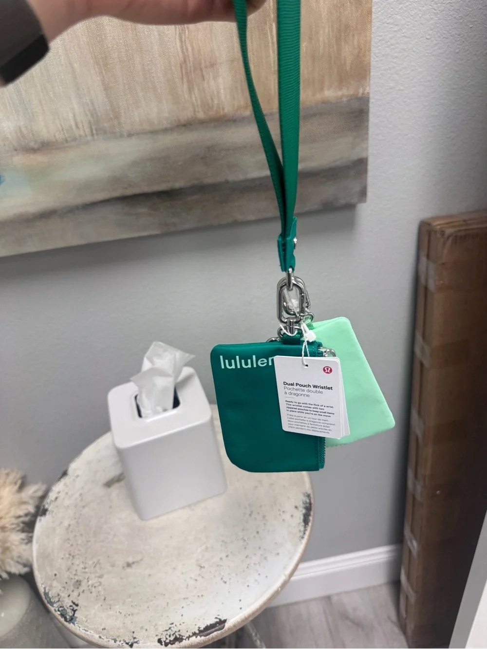 lululemon athletica Mint Green and Teal Double Pouch Wristlet